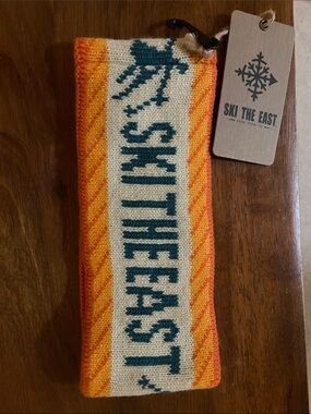 NWT Ski the East winter headband Orange & Cream Knit